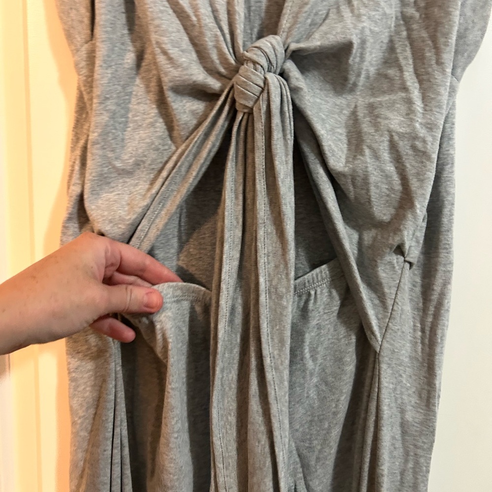 Vince Wrap‎ Waist Dress In Heather Grey size large - Picture 7 of 10